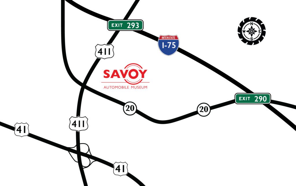Map to Savoy Automobile Museum