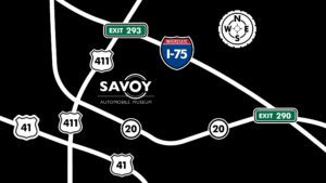 Map showing Savoy Automobile Museum