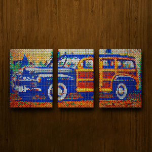 Cube Works, 1946 Mercury Woodie Wagon, 2021, 903 Rubik Cubes w/ epoxy resin, 4' x 8'
