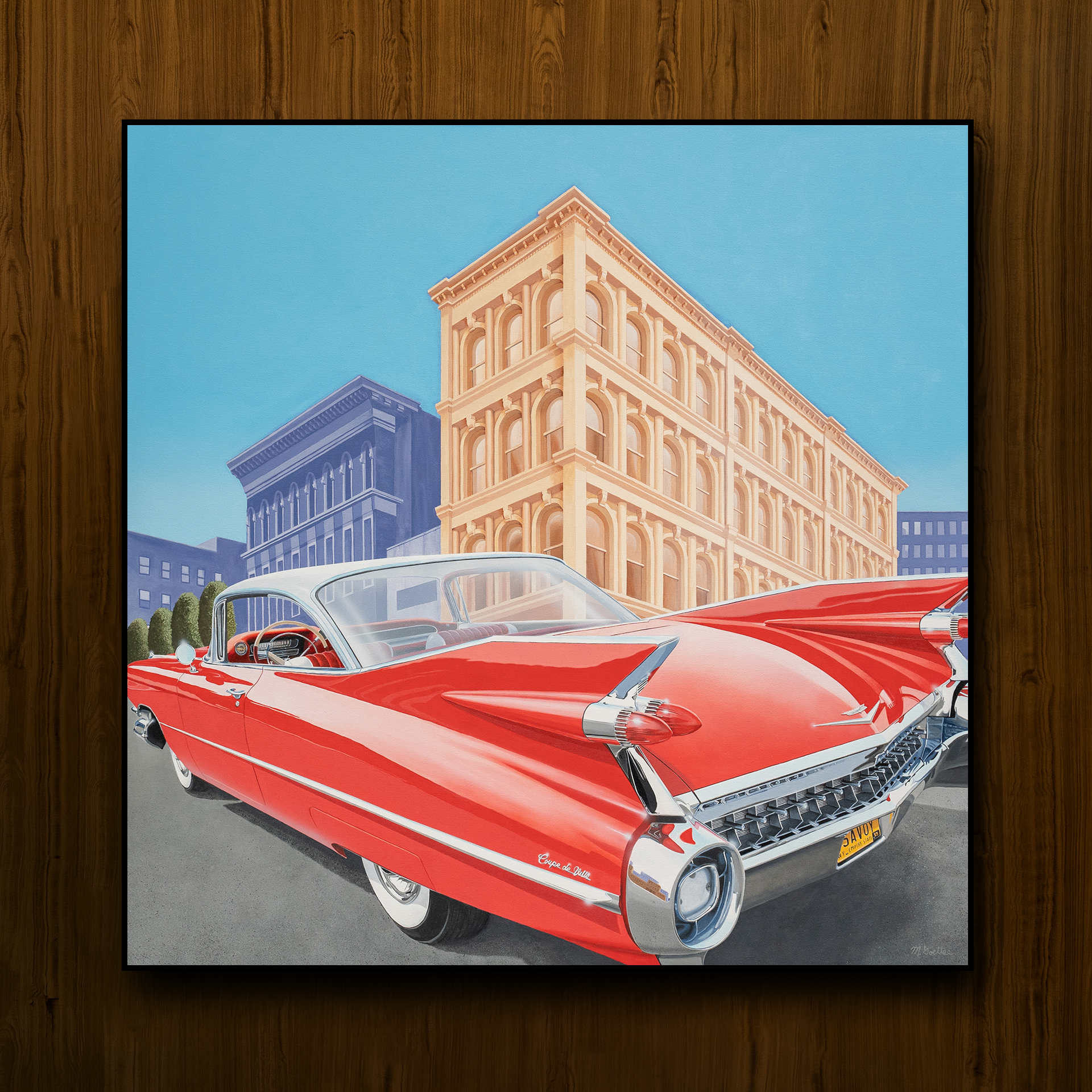 Michael Goettee (b. 1947), Four For The Road Series: 1959 Cadillac Coupe deVille , 2021, Acrylic on Canvas, 60" x 60"